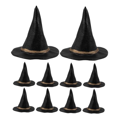 Vaguelly 24 Stück Teiliges Mini Hexenhut Schwarz für DIY Bastelarbeiten Puppenzubehör und Partydeko Wiederverwendbare Kleine Hüte für Halloween und Festliche Anlässe von Vaguelly