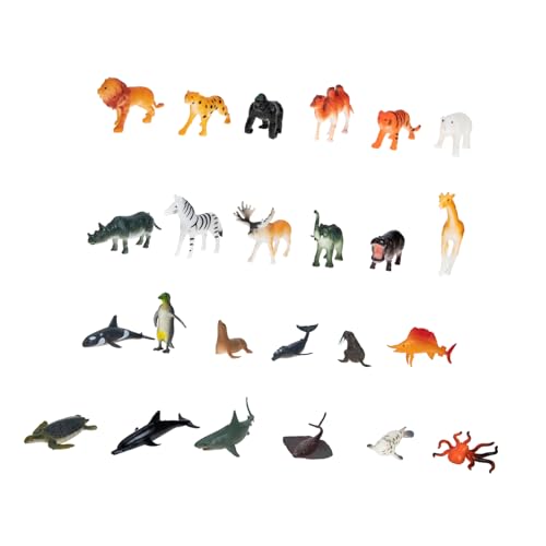 Vaguelly 24 Stück Teiliges Set Tierfiguren aus Umweltfreundlichem Kunststoff Realistische Modelle für Lernspielzeug über Wildtiere und Meeresbewohner für Dekoration und Frühkindliche Vaguelly 24 Stück Teiliges Set Tierfiguren aus Umweltfreundlichem Kunststoff Realistische Modelle für Lernspielzeug über Wildtiere und Meeresbewohner für Dekoration und Frühkindliche von Vaguelly