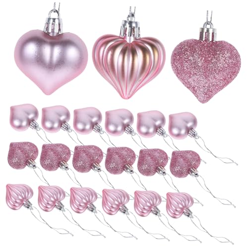 Vaguelly 24 Stück Valentinstag Deko Herzförmige Hängende Ornamente Roségoldene Baubles für Hochzeiten und Romantische Anlässe Wiederverwendbar und Stabil von Vaguelly