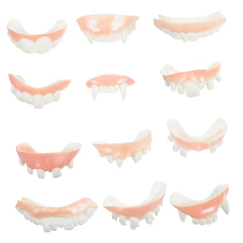 Vaguelly 24 Teiliges Halloween Gebiss Set Mit Falschen Echten Zähnen Realistische Gruselige Zähne Für Halloween Zahnpasta Zähne Halloween Halloween Zähne Schnappzähne Halloween von Vaguelly