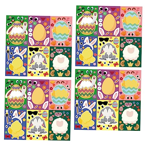 Vaguelly 24blätter Puzzle Sticker Für Junge Mädchen Kreative Ostern Dekorationen Lustige Cartoon Muster Für Partys Und Spiele Sichere Und Wiederverwendbare Aufkleber Für Fröhliche von Vaguelly