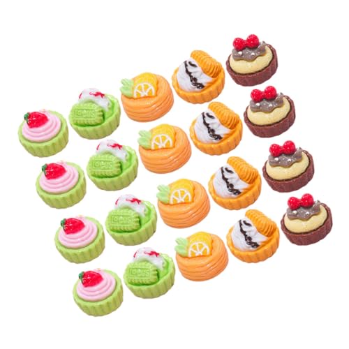Vaguelly 24st Dessert-simulationsspielzeug Mini-kuchenmodell Gefälschter Dessertkuchen Mini- -Rollenspiel Simulierter Minikuchen Mini-Essen Mini- -küchenzubehör Mini-Dessert Harz von Vaguelly