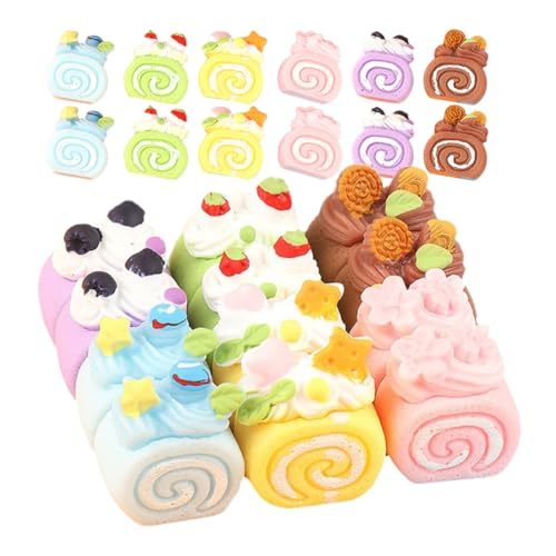 Vaguelly 24st Nachgemachter Macaron-Kuchen Gefälscht Miniatur Bausätze Puppe Künstlich Essen Essbar Heimwerken Dekorative Minitorte Mini-dessertkuchen- Mini-Kuchen Harz von Vaguelly