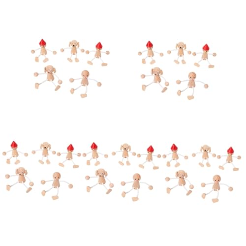 Vaguelly 25 STK Tierpuppen-Ornamente hölzerne Marionettenpuppe Leere Familienfigur kinderspielzeug Spielzeug für Kinder Bürodekoration Tischdekoration Tischpuppe aus Holz dekorative Puppe von Vaguelly