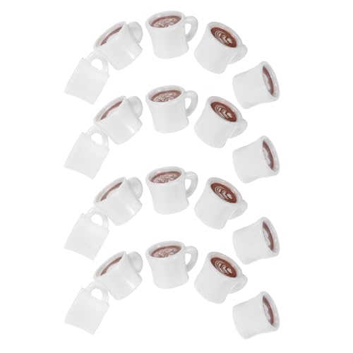 Vaguelly 25 Stück Miniatur-Kaffeetassen-Anhänger aus Kunstharz, Ornamente für Heimwerker, Basteln, Rollenspiele, Mini-Kaffeetassen, Puppenhaus-Zubehör, Feengarten- von Vaguelly