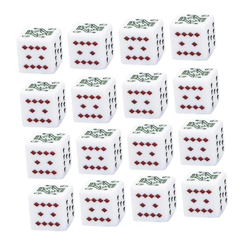 Vaguelly 25 Stück Teiliges Pokerwürfel-Set Weiße Würfel aus Acryl für Kartenspiele Tischspiele Familienparty Spielwürfel Zubehör von Vaguelly
