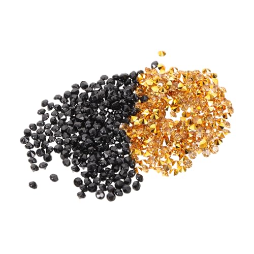 Vaguelly 2Er-Pack Diamanten Streudeko Gold Schwarz Spitzenform Kleine Deko Steine für Hochzeit Party Weihnachtsdeko Vasenfüllung Makeup Box Verzierung von Vaguelly