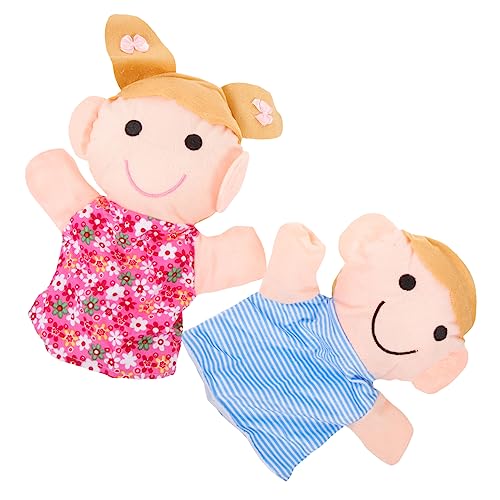 Vaguelly 2St Familie Handpuppe Familienhandpuppe Puppen Babyspielzeug Plüschtiere Marionette Stoff von Vaguelly