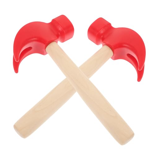 Vaguelly 2 Stücke Massivholz Griff Kinder Hammer Spielzeug Kinder Spielzeug Für Pretend von Vaguelly