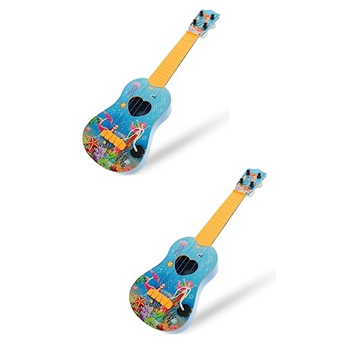 Vaguelly 2St Kinder Gitarre Kinderspielzeug Meerjungfrau-Spielzeug für Mädchen Spielzeuge Modelle Ukulele-Spielzeug für das frühe Lernen Musikinstrument Karikatur Saiteninstrument von Vaguelly