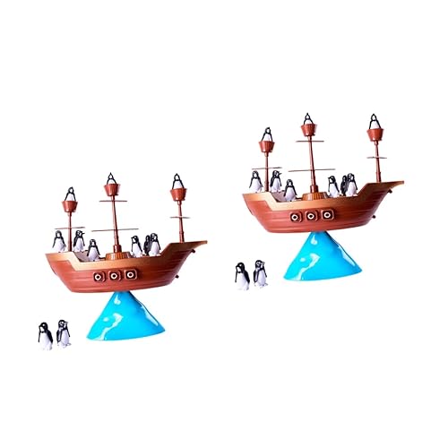 Vaguelly 2St Kinderspielzeug hölzern Desktop-Schiffsmodell Spielzeugboote Spielzeug Piratenschiff Spielzeuge Balance-Spiel Spielzeug Lernspielzeug für Kinder beiläufig Geschenk Eltern-Kind von Vaguelly