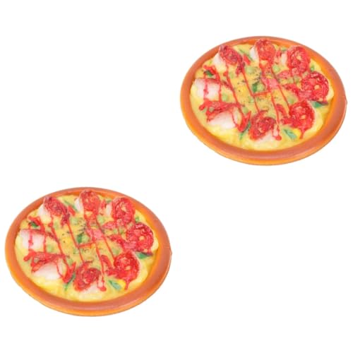 Vaguelly 2St simulierte Pizza Spielzeug Toys Spielnahrung für die Kinderküche So tun, als würden Sie Küchenzubehör Spielen gefälschtes Essen Modelle Bäckerei Shop Pizza Prop Miniatur von Vaguelly