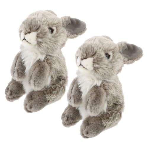 Vaguelly 2St Plüschhase für kinderspielzeug Rabbit Toy Toys Cartoon- Kinderpuppen Hasenspielzeug Kaninchenpuppenspielzeug PP Baumwolle Grey von Vaguelly