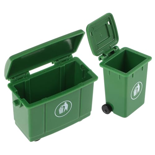Vaguelly Sanitär Eimer 2st Puppenhaus-mülleimer Behälter Kleiner Mülleimer Mit Deckel Bausätze Funky Puppenhaus Dekoration Puppenhaus Zubehör Spiel Zum Sortieren Von Müll Kleines Modell Plastik Green von Vaguelly