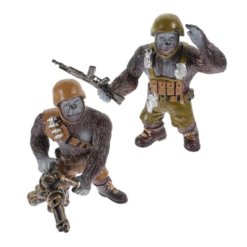 Vaguelly 2St Schimpansen-Modell bastelset basteln für Schimpanse Schimpansen-Actionfigur Miniaturen tierische Schimpansenfigur Tierstatue Plastik Brown von Vaguelly