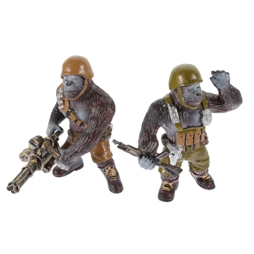 Vaguelly 2St Schimpansen-Modell bastelset basteln für kinderzimmerdeko tierische Schimpansenfigur Schimpansenfiguren Kind Tierfigur Tierstatue Plastik Brown von Vaguelly