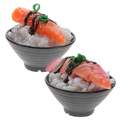 Vaguelly 2St Simulierter Sushi-Reis für jucarii pentru copii Kochspielzeug Küchenspielzeug gefälscht Lebensmittelspielzeug aus Kunststoff Simulation Lebensmittelmodell PVC von Vaguelly