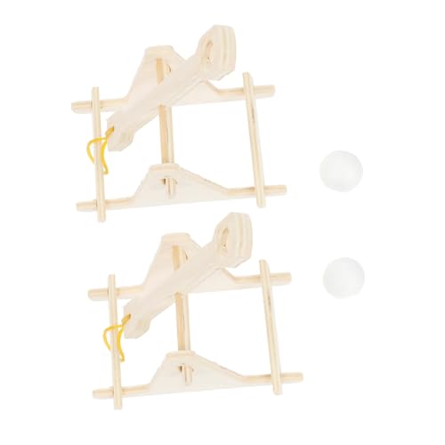 Vaguelly 2St Technologie kleine Produktion Bausatz Miniatur Hundespielzeug Kinderausstattung Kit-Modell experimente Experiment puppenwagen Katapult-Kit Kinderspielzeug hölzern von Vaguelly