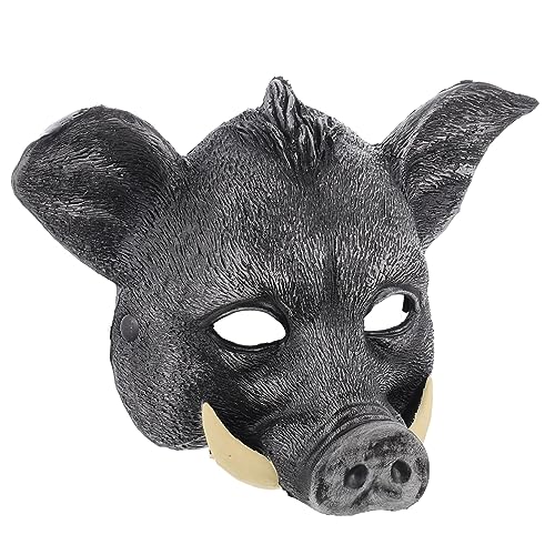 Vaguelly 2St Wildschwein Maske Schweinemasken Halloween-Halbmaske realistische Gesichtsmaske Tiermasken Horror- -Maske -Halbgesichtsmaske Pu Requisiten Partybedarf schmücken bilden von Vaguelly