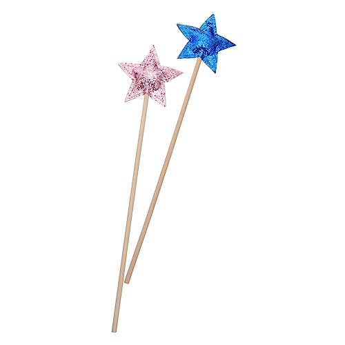 Vaguelly 2St Zauberstab Geburtstagsdekorationen Lichtschwert Glitzerstäbe für Glitzer Zauberstäbe Fairy Wand verkleidung geschke -Feenstab praktischer Feenstab hölzern von Vaguelly