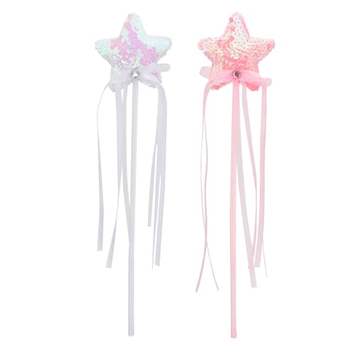 Vaguelly 2St Zauberstab Haken zum Aufhängen von Bildern Fee Doppelzeichen Deckenpflanzenhaken Wandtattoos Fairy Wand Kinderkleider Kinderspielzeug Zauberstäbe mit Schleifendesign Plastik von Vaguelly