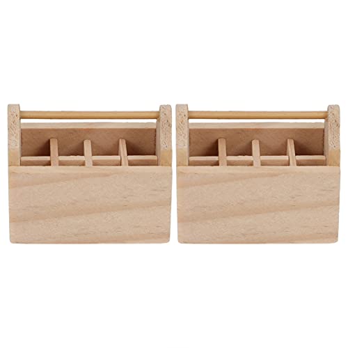Vaguelly 2 Stücke Miniatur Toolbox Holz Tür Zubehör Holz Mini Schmuck Leichte Für von Vaguelly