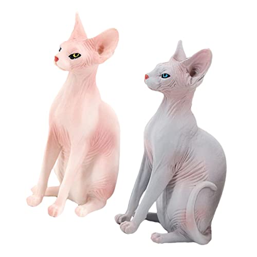 Vaguelly 2Stücke Lebensnahe Katzenfigur Kleine Katzenverzierung für Schreibtischdekoration Süße Sphynx für Wohnkultur und Vaguelly 2Stücke Lebensnahe Katzenfigur Kleine Katzenverzierung für Schreibtischdekoration Süße Sphynx für Wohnkultur und von Vaguelly
