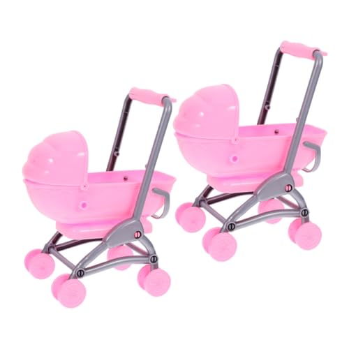 Vaguelly 2Stücke Puppenwagen für Kleiner Kinderwagen für Rollenspiele Leichter und Langlebiger Puppenbuggy für Puppenhaus und Fantasievolles Vaguelly 2Stücke Puppenwagen für Kleiner Kinderwagen für Rollenspiele Leichter und Langlebiger Puppenbuggy für Puppenhaus und Fantasievolles von Vaguelly