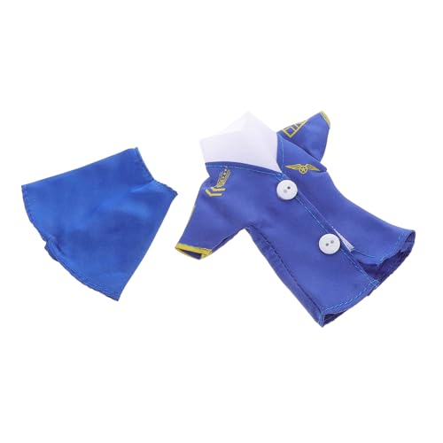Vaguelly 2er Set Puppen Kostüme Flugbegleiterin Puppenkostüm Für Stewardess-zubehör Zubehör Für Flugbegleiter Stewardess Kostüm Flugbegleiter Verkleiden Sich Blue Stoff von Vaguelly