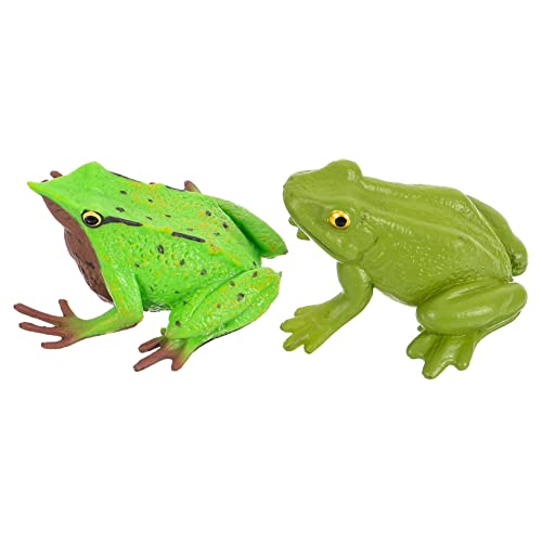 Vaguelly 2st Froschmodell Frosch Stofftier Kleine Meerestierfiguren Frosch Frosch-Statue Frosch Zeug Frosch Badespielzeug Leuchtender Frosch Schildkrötenpanzer Plastik von Vaguelly