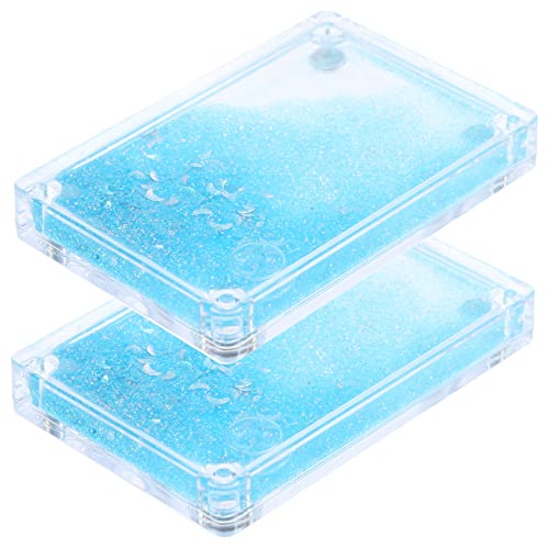 Vaguelly 2pcs Acryl Trading Card Case Quicksand Design Sport Card Für Baseball Fußball von Vaguelly