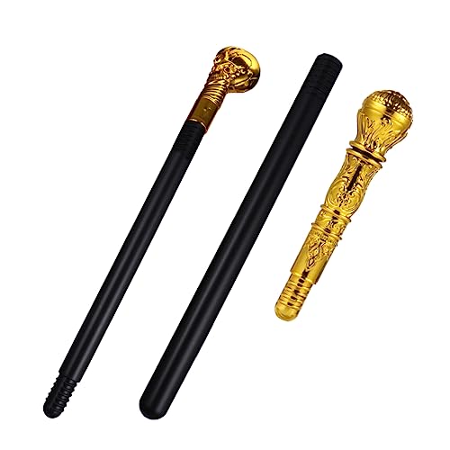 Vaguelly 2st Königszepter Kinderspielzeug Kleiderstock Halloween- Lustige Requisiten Für Bühnenauftritte Kostüm Requisiten Halloween-Accessoires Party Golden Plastik von Vaguelly