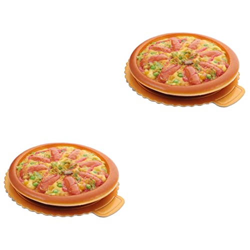 Vaguelly 2St Simulation Pizza-Modell Food-Modell-Requisite Simulation Lebensmittelspielzeug Modelle Ornament Simulation Pizzamodell gefälschte Lebensmittelmodellstütze Essen Dekorationen von Vaguelly