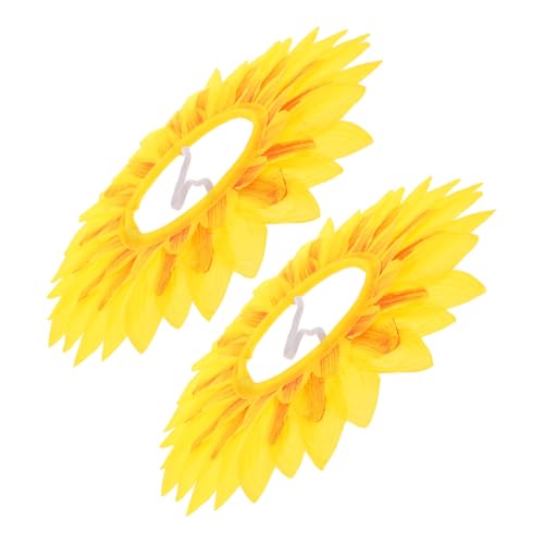 Vaguelly 2st Sonnenblumenkopfbedeckung Abschlusshut Mit Quaste Kleiner Puppenhut Abschlusshut in Flaschen -abschlusskappe Abschlusskappen Für Kleine Tiere Yellow Seidentuch von Vaguelly