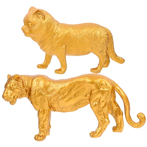 Vaguelly 2st Tierornamente Aus Gold Tiere Mikrolandschaftstier Figuren Jungs- Miniatur-katzenspielzeug Mini- Panzer Netz Ausgestopft Desktop- Plastik von Vaguelly