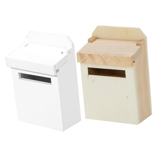 Vaguelly Maßstab 112 Mini Mailbox Holz Statue Puppenhaus Garten Prop Brief Box Schmuck von Vaguelly
