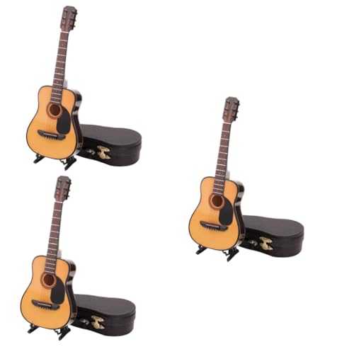 3 STK Gitarrenmodell musikinstrumente Musical The Family Vintage Schreibtisch Mini-Gitarren-Dekor Wohnkultur Geschenk Haushaltsdekoration Ornamente schmücken Hölzern von Vaguelly