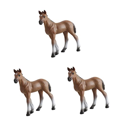 Vaguelly 3 STK Spielzeug Pferdeverzierungen realistische Pferdefiguren Spielzeuge Ornament Kinderspielzeug Modelle Pferdemodell Pferdeverzierung für Zimmer Tier Fohlen Statue von Vaguelly