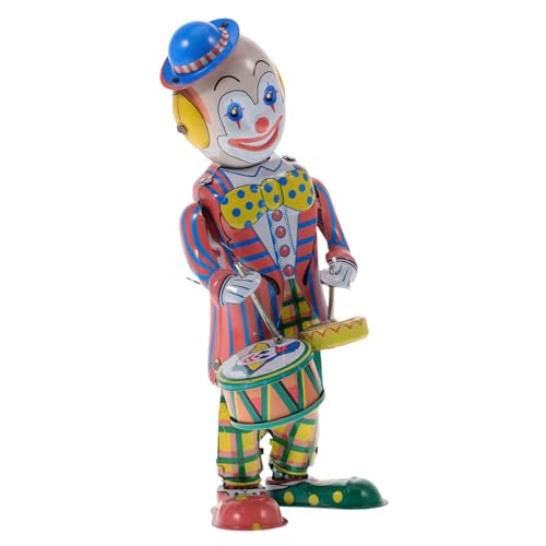 Vaguelly Kinderspielzeug 3 STK Puppe Aufziehen Eisen-Desktop-Clown Clown-Puppe Vintage Spielzeugroboter Uhrwerk Spielzeug Clown-dekor Lustig Combo-Platte Erdfarben Büro von Vaguelly