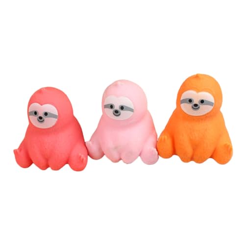 Vaguelly 3 STÜCKE Teiliges Stretchy Faultier Stressabbau Weiches Squeeze Druckentlastungsspielzeug für Erwachsene Sensory Beruhigungsspielzeug Farblich Sortiert Zufällige Zufällige Farbe von Vaguelly