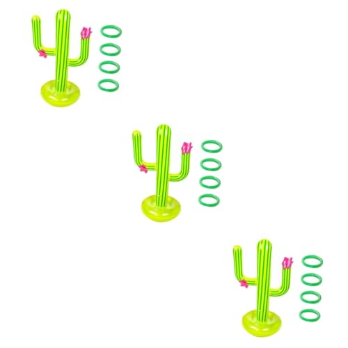 Vaguelly 3 Sätze Aufblasbare Spielzeuge Für Schwimmbecken Aufblasbares Spielzeug Aufblasbarer Ringwurf Schwimmender Schwimmring Aufblasbare Ringe Wasserspielzeug Schwimmbad Kind Kaktus PVC von Vaguelly