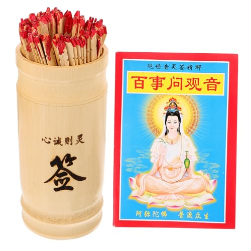 Vaguelly 3 Sätze Avalokitesvara-Lotterie Feng Shui Geld Amulett Einkaufswagen Vintage Weissagungsstütze Das Geschenk Chinesischer Wahrsagestab Stick-stütze Japan Holz Chinesischer Stil von Vaguelly