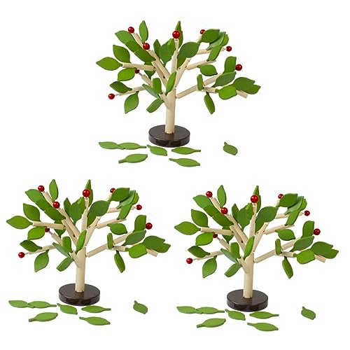 Vaguelly 3 Sätze Denkspiel Baum-Puzzles Spielset Aus Holz 3D-Puzzles Aus Holz Kleiner Baum, Spielzeug Zusammenbauen 3D-Baum-modellierspielzeug Spielzeuge Kind Hölzern Baumform Cartoon-Baum von Vaguelly