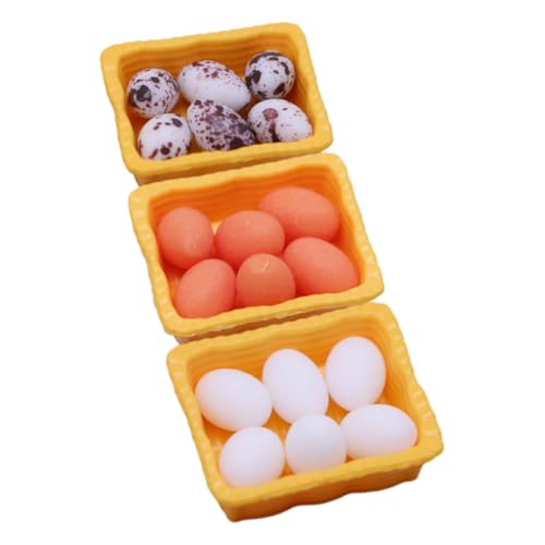 Vaguelly 3 Sätze Miniaturküken Eier mit Kleinem Aufbewahrungskorb Teiliges Mini Ei für Mikrolandschaften und Puppenhäuser für Kreative Dekorationen Vaguelly 3 Sätze Miniaturküken Eier mit Kleinem Aufbewahrungskorb Teiliges Mini Ei für Mikrolandschaften und Puppenhäuser für Kreative Dekorationen von Vaguelly