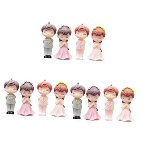 Vaguelly 3 Sätze Paarpuppen Ornamente Babydekorationen Brautparty Hochzeitsfeier Brautjungfernpaar Statue Entzückende Kuchenpuppen Reizendes Paardekor Braut Und 2 Paare * 3 von Vaguelly