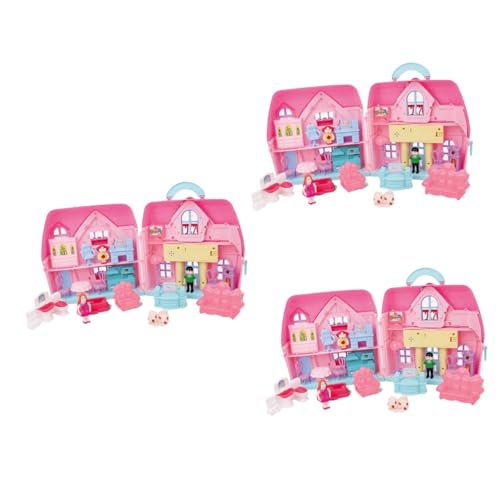 Vaguelly 3 Sätze Prinzessin Aufbewahrungsbox Plastikhaus-Bastelset Puppenhaus Mädchenspielzeug aufbewahrungsdose Prinzessin Spielzeug Spielzeuge Kunststoff entzückendes DIY- von Vaguelly