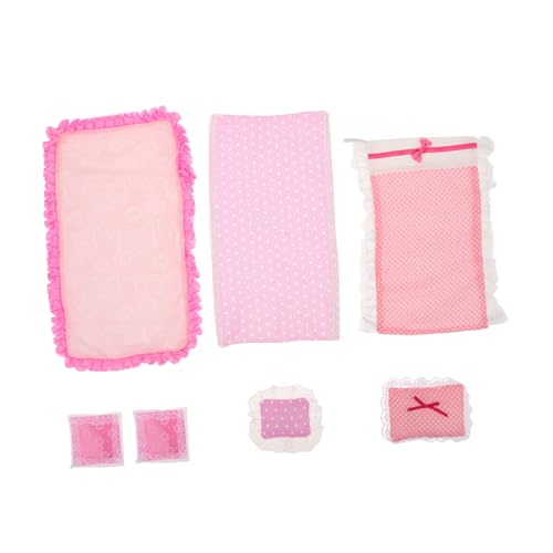 Vaguelly 3 Sätze Puppenhaus Mini Bettwäsche Set mit Mini Bettlaken und Kissen Realistische Schlafzimmer Deko Weiche Leicht und Platzsparend für Kreative Spiele von Vaguelly
