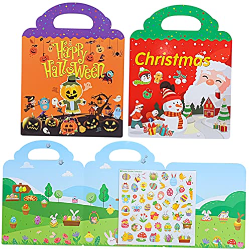 Vaguelly 3 Sets Busy Book Stickerbücher für Kleinkinder Wiederverwendbare Stickerbücher mit Aufbewahrungsgriff Vaguelly 3 Sets Busy Book Stickerbücher für Kleinkinder Wiederverwendbare Stickerbücher mit Aufbewahrungsgriff von Vaguelly