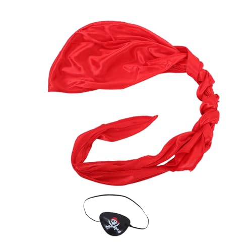 Vaguelly 3 Satz Leichtes Piraten Accessoire Set mit Bandana Augenklappe Piratenhut Hautfreundlich Komfortabel für Halloween Karneval Themengeburtstage von Vaguelly