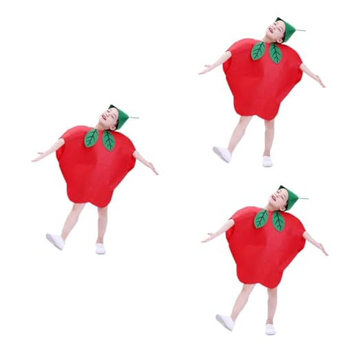 Vaguelly 3 Stk Cosplay-kostüm Für Kinder Obst-cosplay Flaschenbank Für Kinder Trommel Für Kinder Party Cosplay Kleidung Kinder Obstkostüm Für Kleinkinder Schwenkwirbel Gemüse Kostüme Rot von Vaguelly